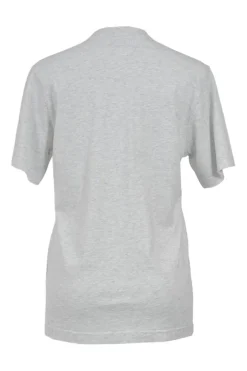 Heather grey screen-printed cotton jersey pullover oversized slogan T-shirt