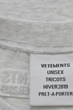 Heather grey screen-printed cotton jersey pullover oversized slogan T-shirt