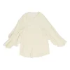 Iconic milk silk flutter sleeve capelet blouse