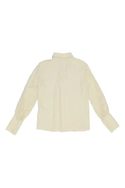 Iconic milk silk horse jacquard point collar button-front shirt with exaggerated cuffs