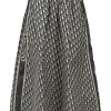Indigo polyester Oblique monogram jacquard pull-on midi skirt with elasticated waistband