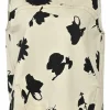 Ivory and black cotton abstract floral print sleeveless blouse