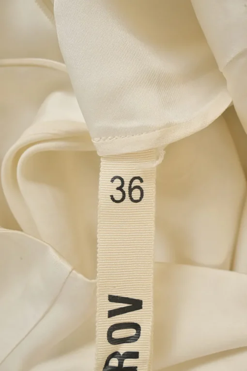 Ivory bias-cut silk-blend cowl neck dolman sleeve blouse