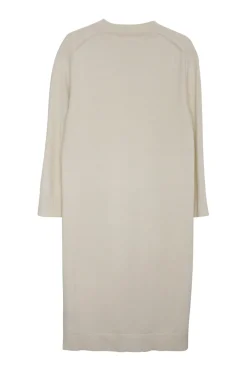 Ivory cashmere pullover v-neck sweater dress