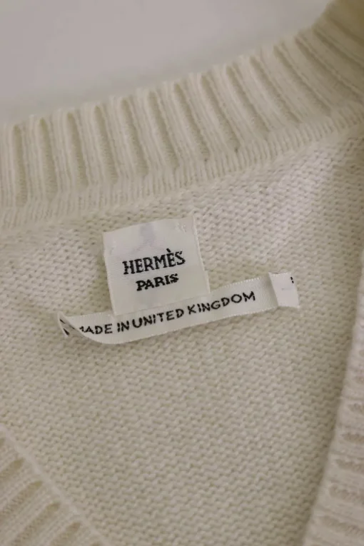 Ivory cashmere pullover v-neck sweater dress