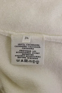Ivory cashmere pullover v-neck sweater dress