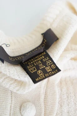 Ivory cashmere-silk blend fully-fashioned Rachelle lace knit scalloped cardigan