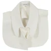 Ivory cotton curved dagger collar Dickey collar with button fastening at centre front