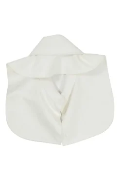 Ivory cotton curved dagger collar Dickey collar with button fastening at centre front