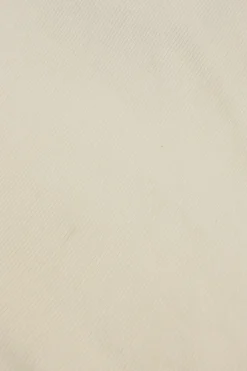 Ivory cotton scoop neck rib knit tank top with tonal ribbon-tie straps