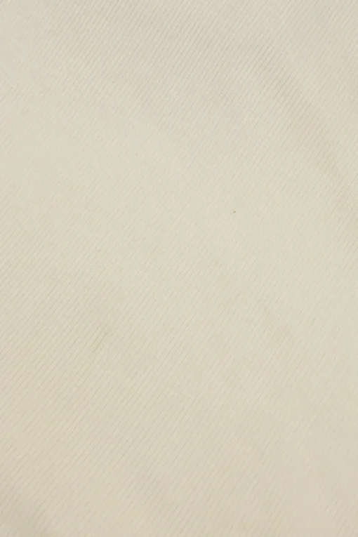 Ivory cotton scoop neck rib knit tank top with tonal ribbon-tie straps