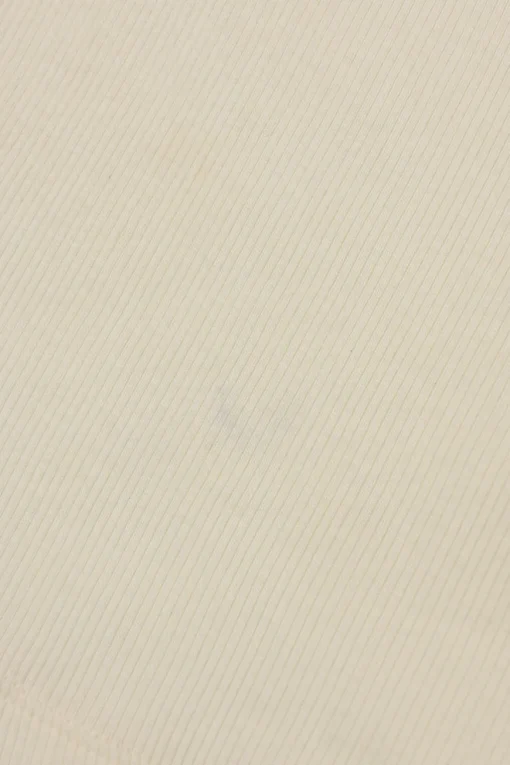 Ivory cotton scoop neck rib knit tank top with tonal ribbon-tie straps