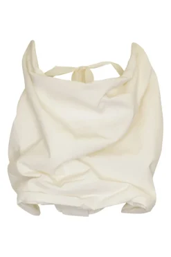 Ivory cotton Tacy bustier top with elasticated mid-back velcro strap