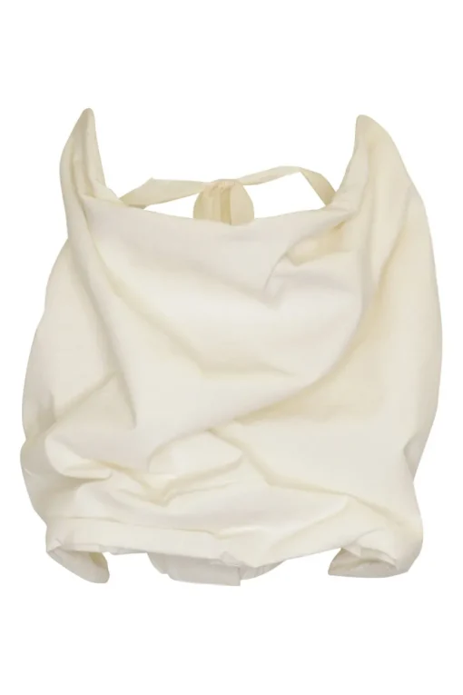 Ivory cotton Tacy bustier top with elasticated mid-back velcro strap