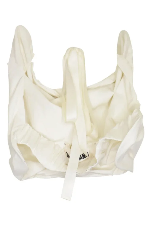 Ivory cotton Tacy bustier top with elasticated mid-back velcro strap