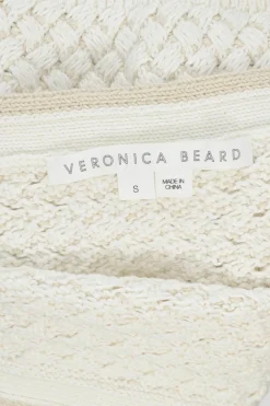 Ivory cotton warp knit pointelle Imelda tank with fixed straps