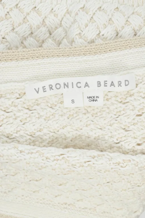 Ivory cotton warp knit pointelle Imelda tank with fixed straps