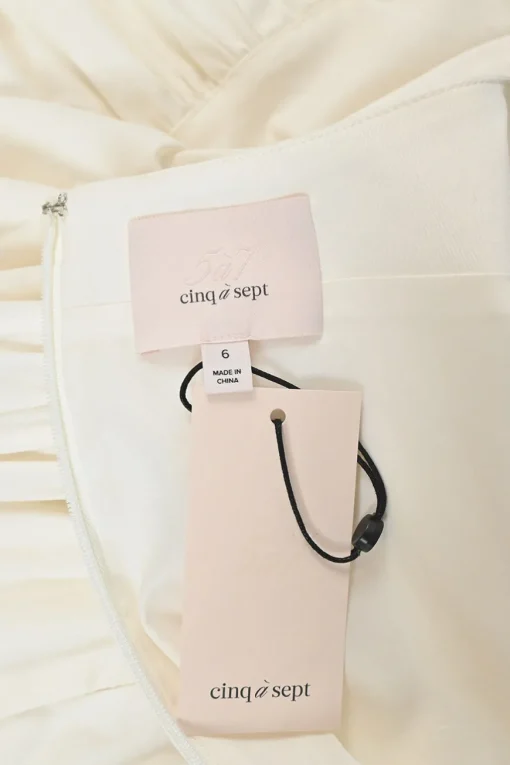 Ivory cotton-blend chemise à la reine-style long sleeve tiered maxi dress