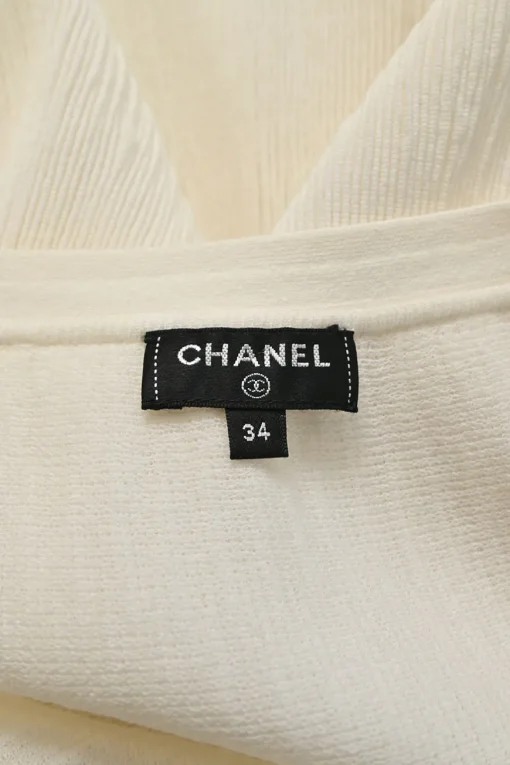 Ivory cotton-blend pull-on knit midi skirt