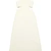 Ivory cotton-blend Yves cutout midaxi A-line dress