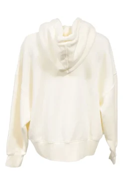 Ivory embellished cotton French terry pullover logo hoodie featuring kill bear broderie motif