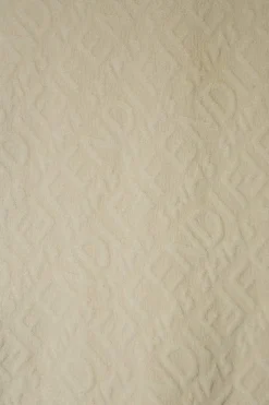 Ivory embossed viscose-blend X Skims Connecticut short sleeve mock neck zip-up mini dress