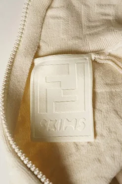 Ivory embossed viscose-blend X Skims Connecticut short sleeve mock neck zip-up mini dress