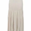 Ivory fully-fashioned viscose-blend peek-a-boo drop-waist midi skirt