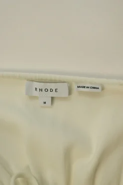 Ivory polyester-blend tie-front ruched off-shoulder peplum blouse