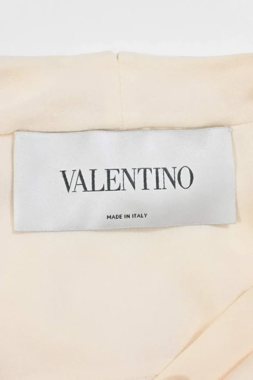 Ivory silk pussy-bow belted half-sleeve shirt dress