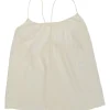 Ivory silk racerback swing-style camisole with fixed spaghetti straps