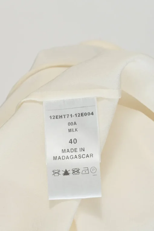 Ivory silk racerback swing-style camisole with fixed spaghetti straps