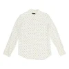 Ivory silk star print classic collar button-front shirt