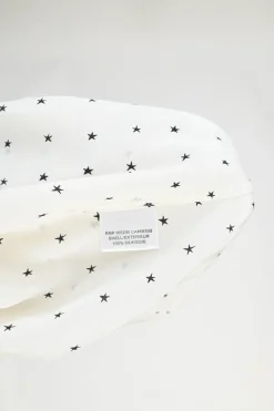 Ivory silk star print classic collar button-front shirt