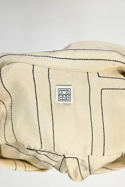 Ivory silk twill Sanville monogram button-front shirt with notch collar