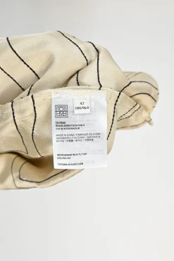 Ivory silk twill Sanville monogram button-front shirt with notch collar
