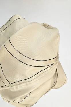 Ivory silk twill Sanville monogram button-front shirt with notch collar