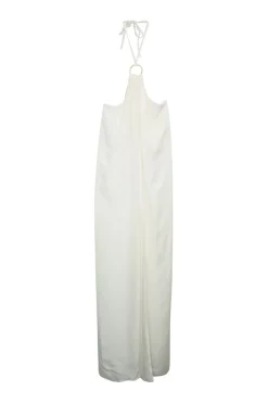 Ivory silk-blend Aphrodite cut-out drawstring swing-style dress