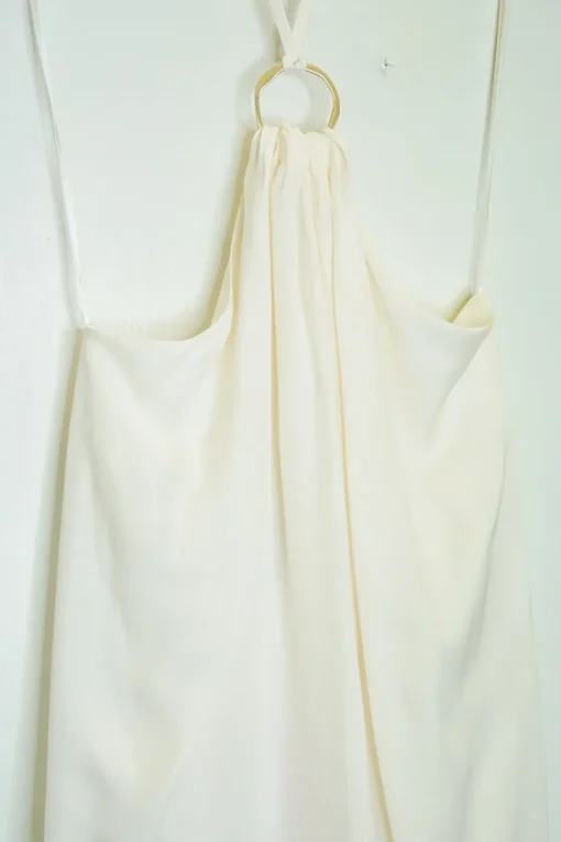 Ivory silk-blend Aphrodite cut-out drawstring swing-style dress