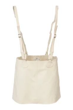 Ivory viscose-blend pinafore mini skirt