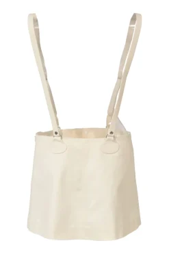 Ivory viscose-blend pinafore mini skirt