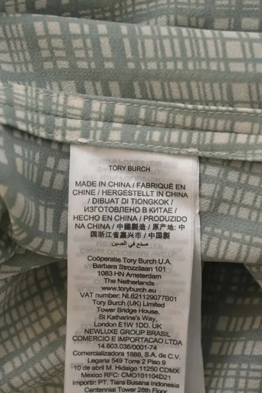 Jade polyester check pussy-bow button-front blouse