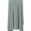 Jade polyester pull-on handkerchief plissé midi skirt with elasticated waistband