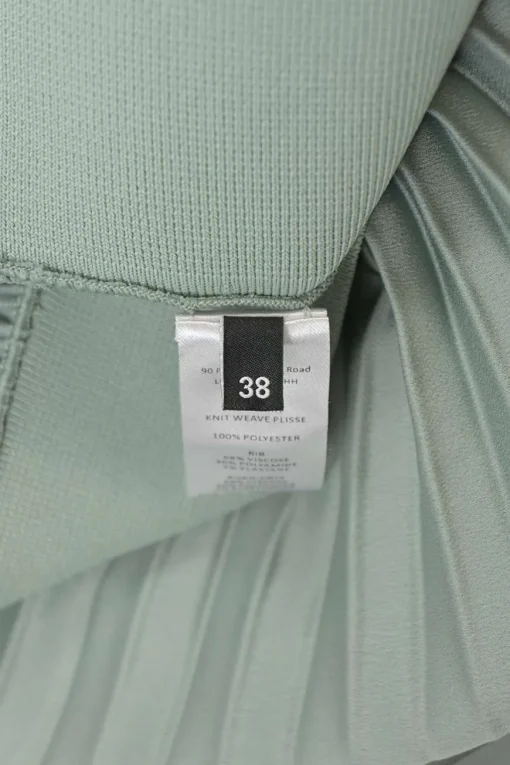 Jade polyester pull-on handkerchief plissé midi skirt with elasticated waistband