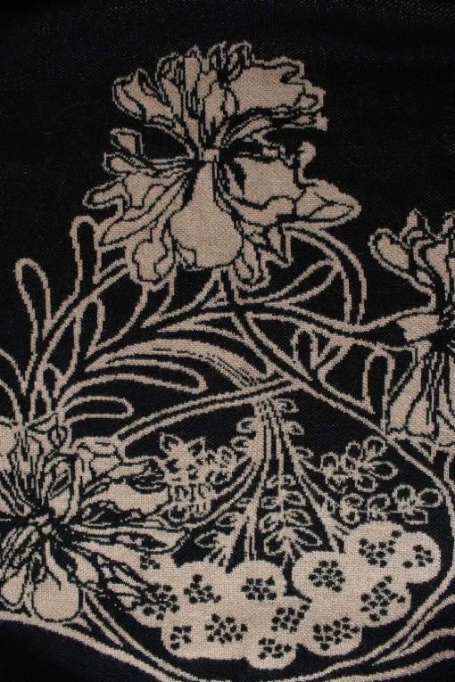James Coviello x Anna Sui sleeveless mini knit dress with beige flower pattern