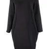 Jil Sander navy blue knee length long sleeve dress with pockets