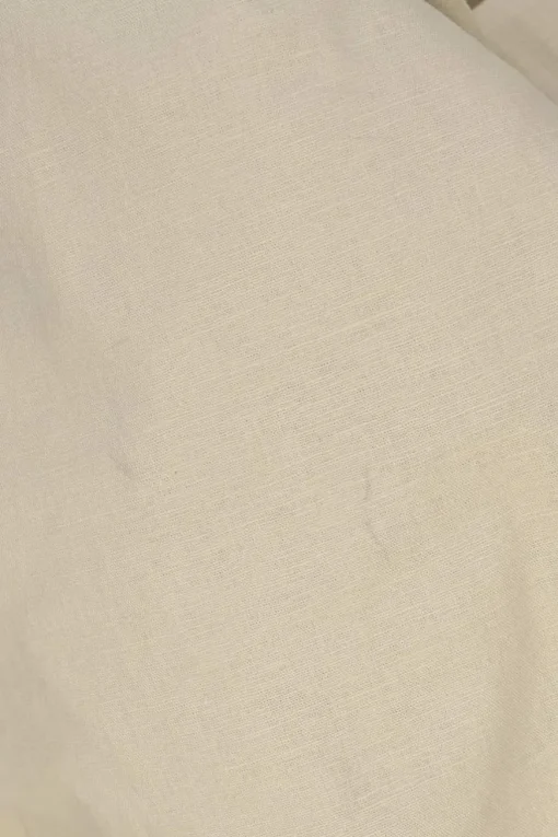 Khaki cotton-linen blend button-front tiered A-line dress