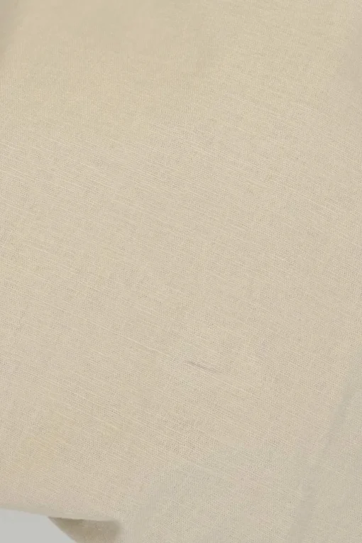 Khaki cotton-linen blend button-front tiered A-line dress