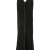 Khaki green bias-cut viscose-blend velvet slip-style midi dress