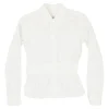 Le Dix cotton poplin point collar button-front peplum shirt